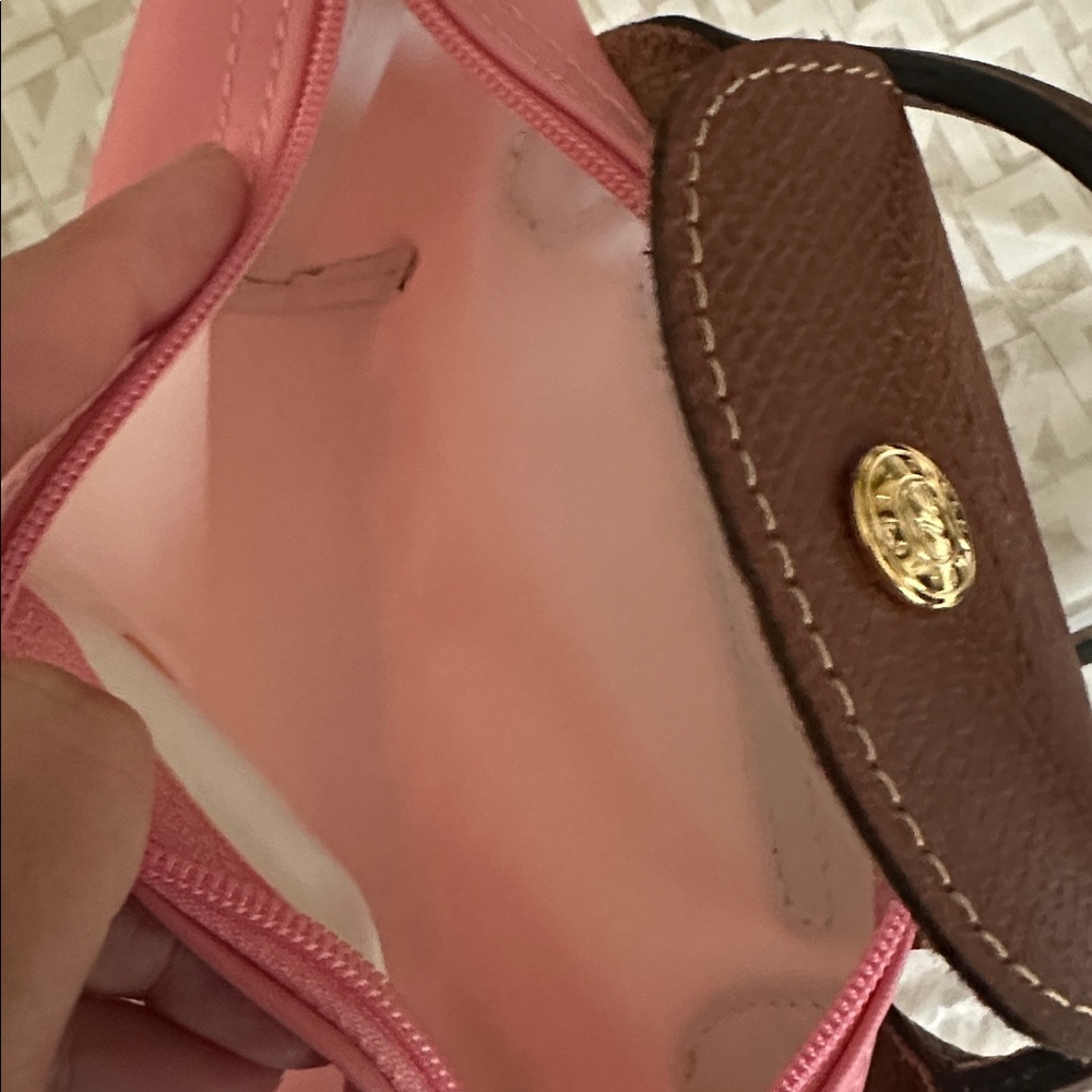 Longchamp Le Pliage Marshmallow Pink Mini Pouch with accessories NWOT - Picture 4 of 6